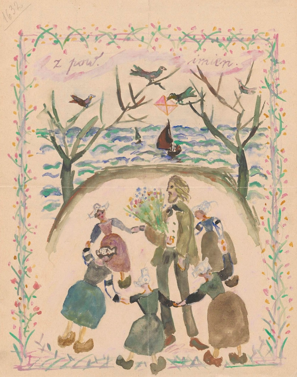 Name day card for Maria Mickiewiczówna