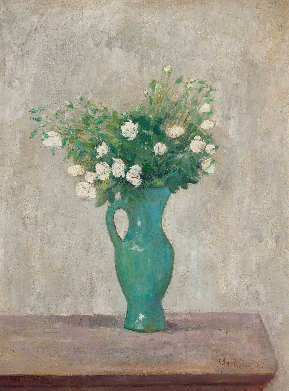 Bouquet in a green flower-vase