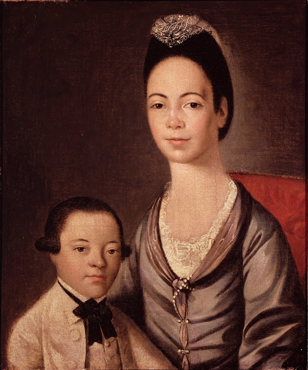 Mrs. Aaron Lopez and Her Son Joshua (between 1772 and 1773)