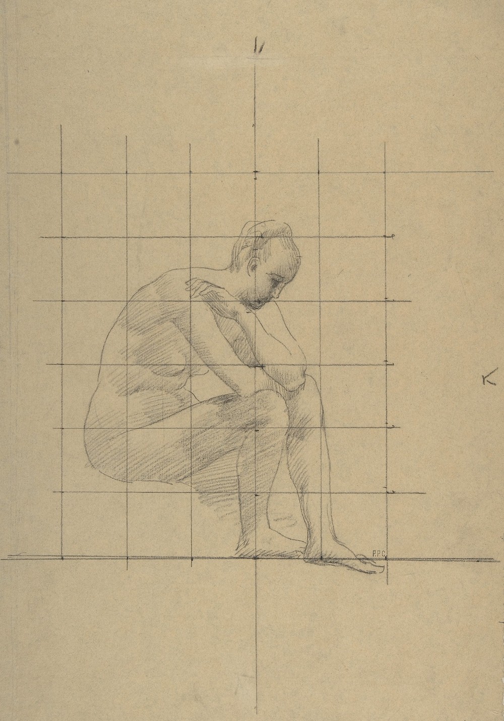 Seated Figure; Study for ‘A Vision of Antiquity’ (1883–85)