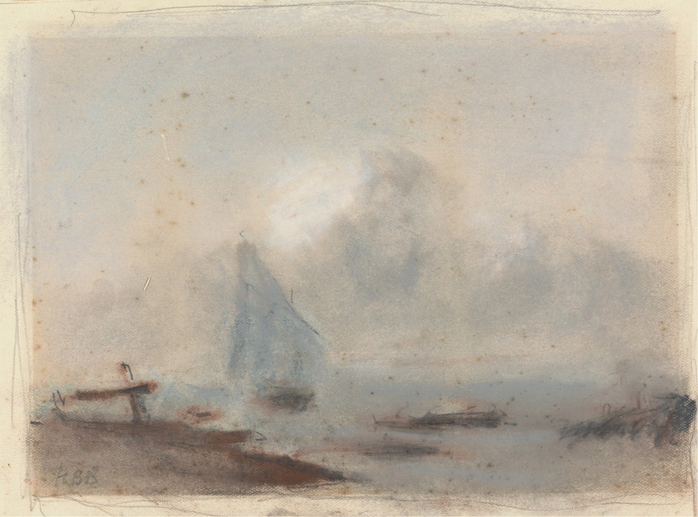 A Sailing Ship near Shore