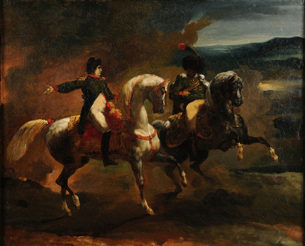 Napoléon donnant un ordre à un officier supérieur des Guides