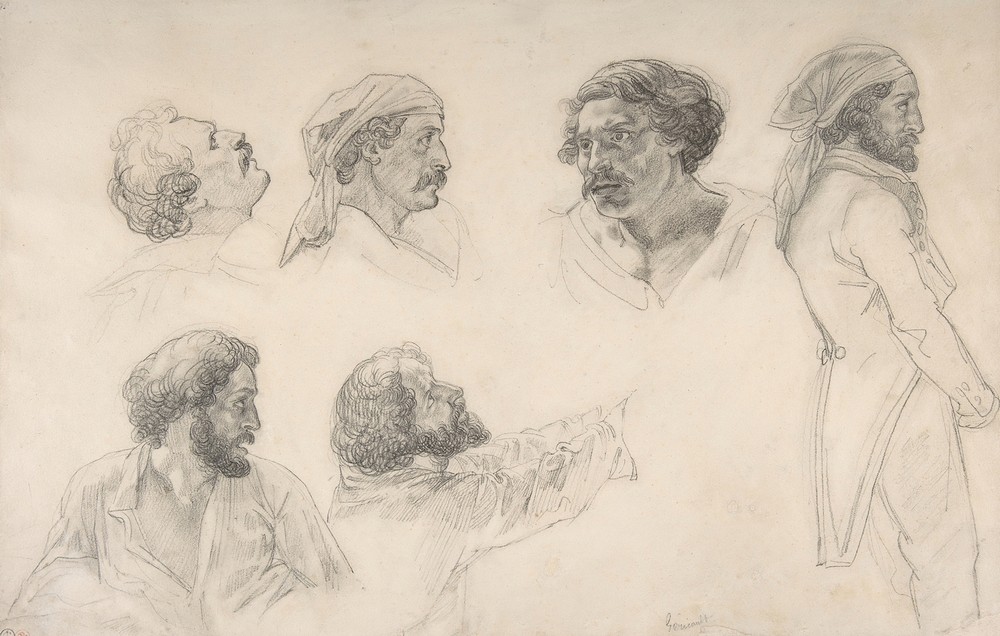 Six studies for Corréard and Savigny in the ‘Raft of the Medusa’ (before 1818)