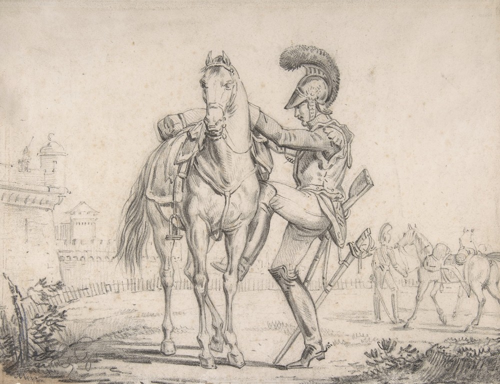 Soldier Mounting a Horse