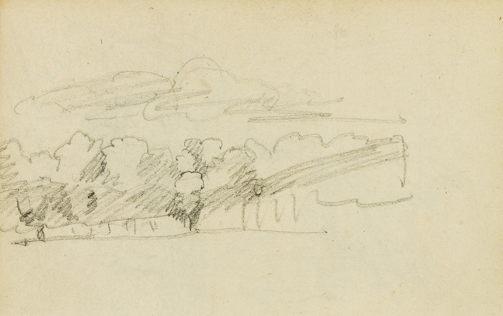 Landscape with a row of trees