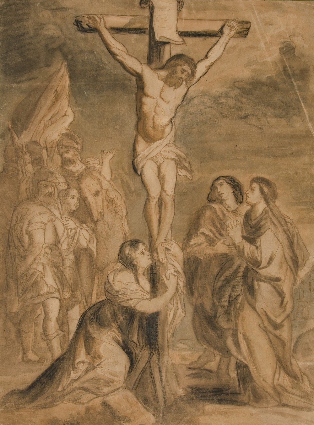 Christ on the Cross Surrounded by Virgin and Saints