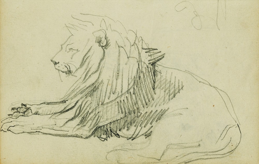 Seated lion