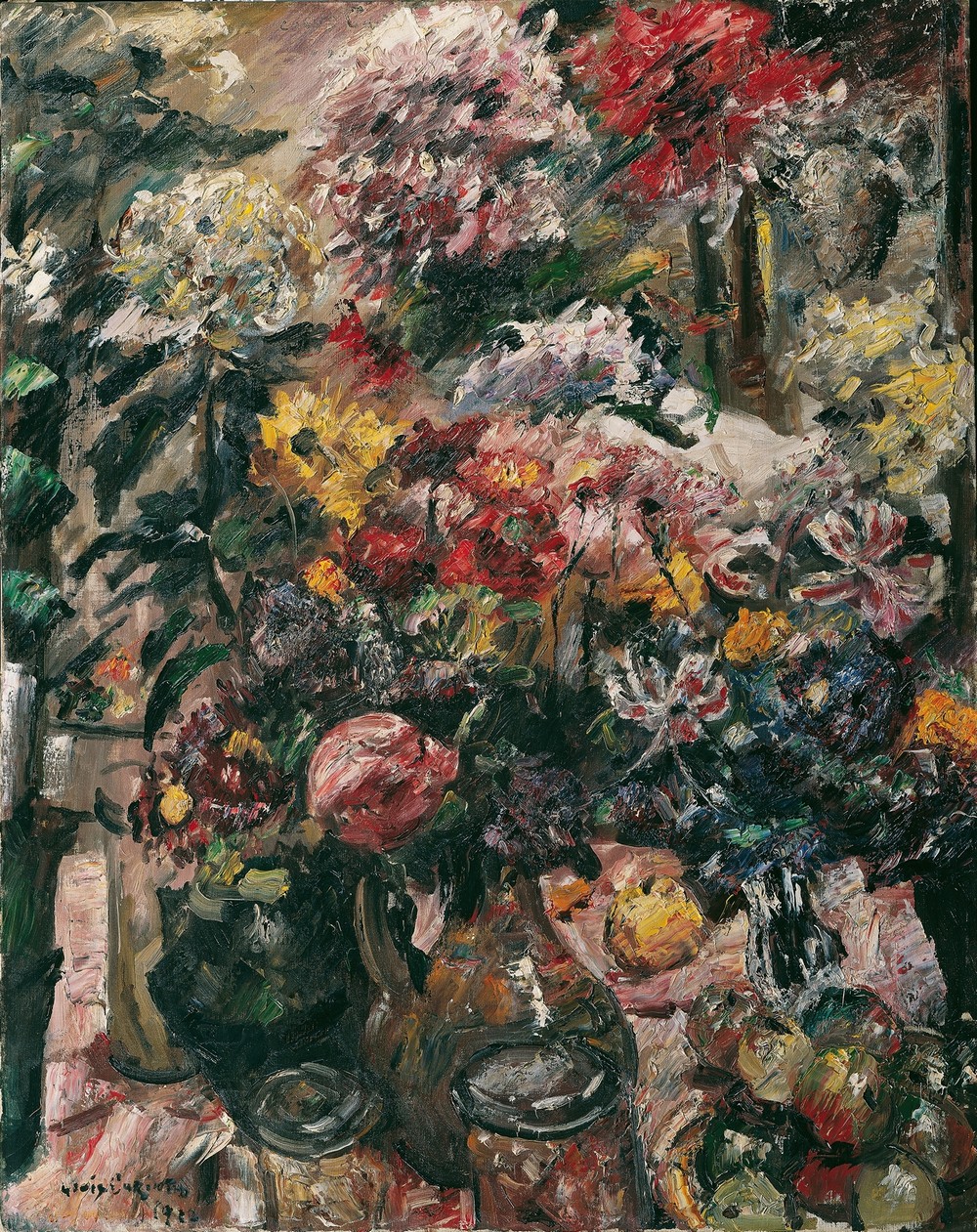 Stillleben Mit Chrysanthemen Und Amaryllis